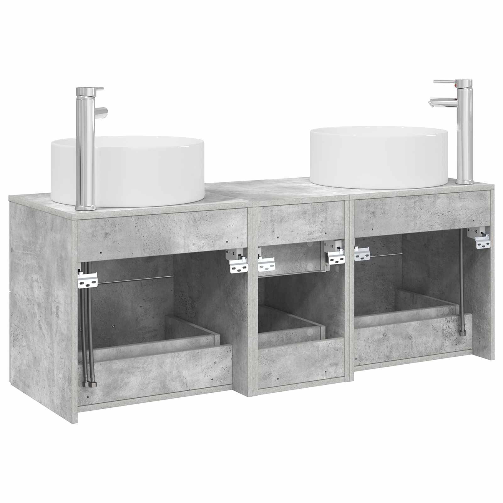 Ensemble de mobilier de salle de bain 3 pc Gris béton