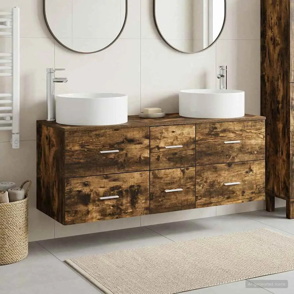 Ensemble de mobilier de salle de bain 3 pc Chêne fumé - XIOS