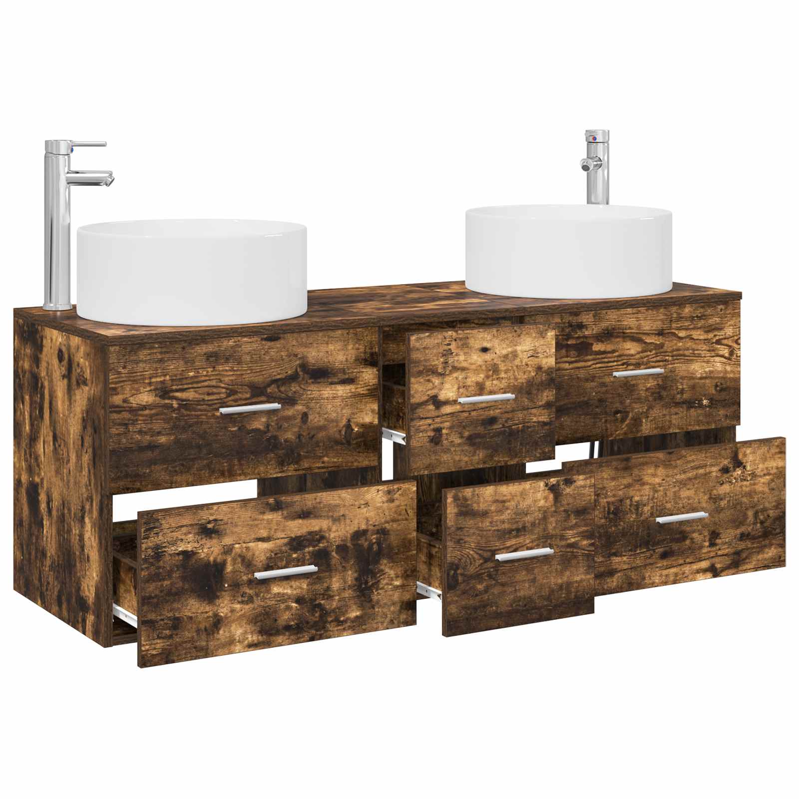 Ensemble de mobilier de salle de bain 3 pc Chêne fumé