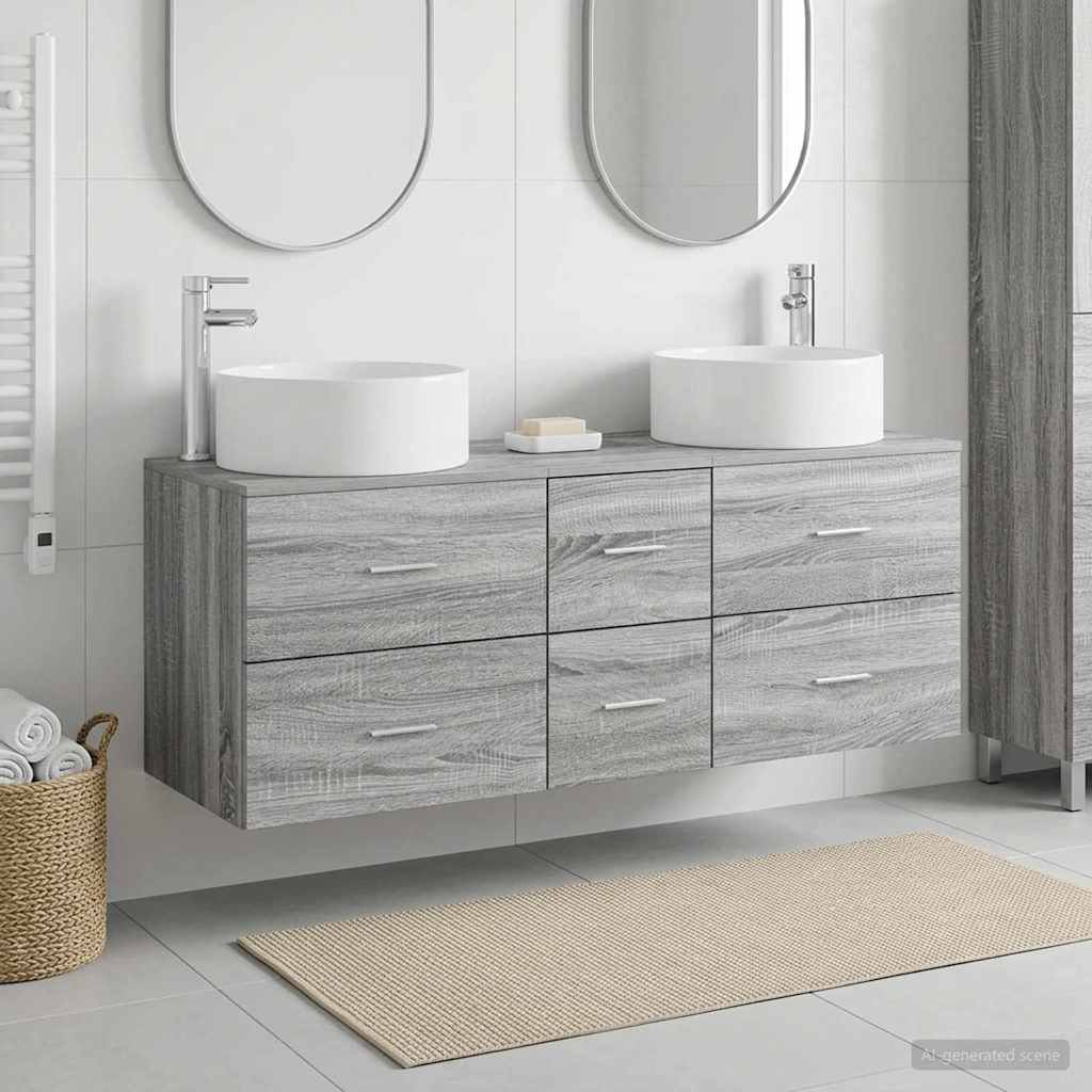 Ensemble de mobilier de salle de bain 3 pc Sonoma gris