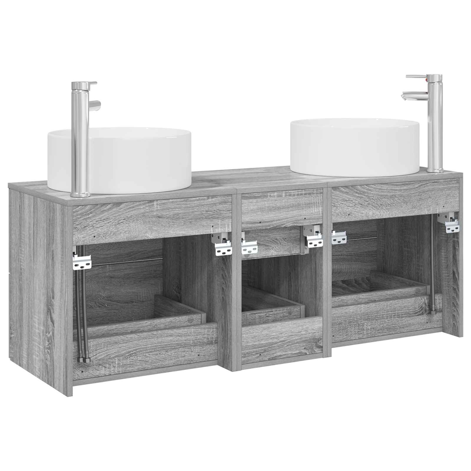 Ensemble de mobilier de salle de bain 3 pc Sonoma gris