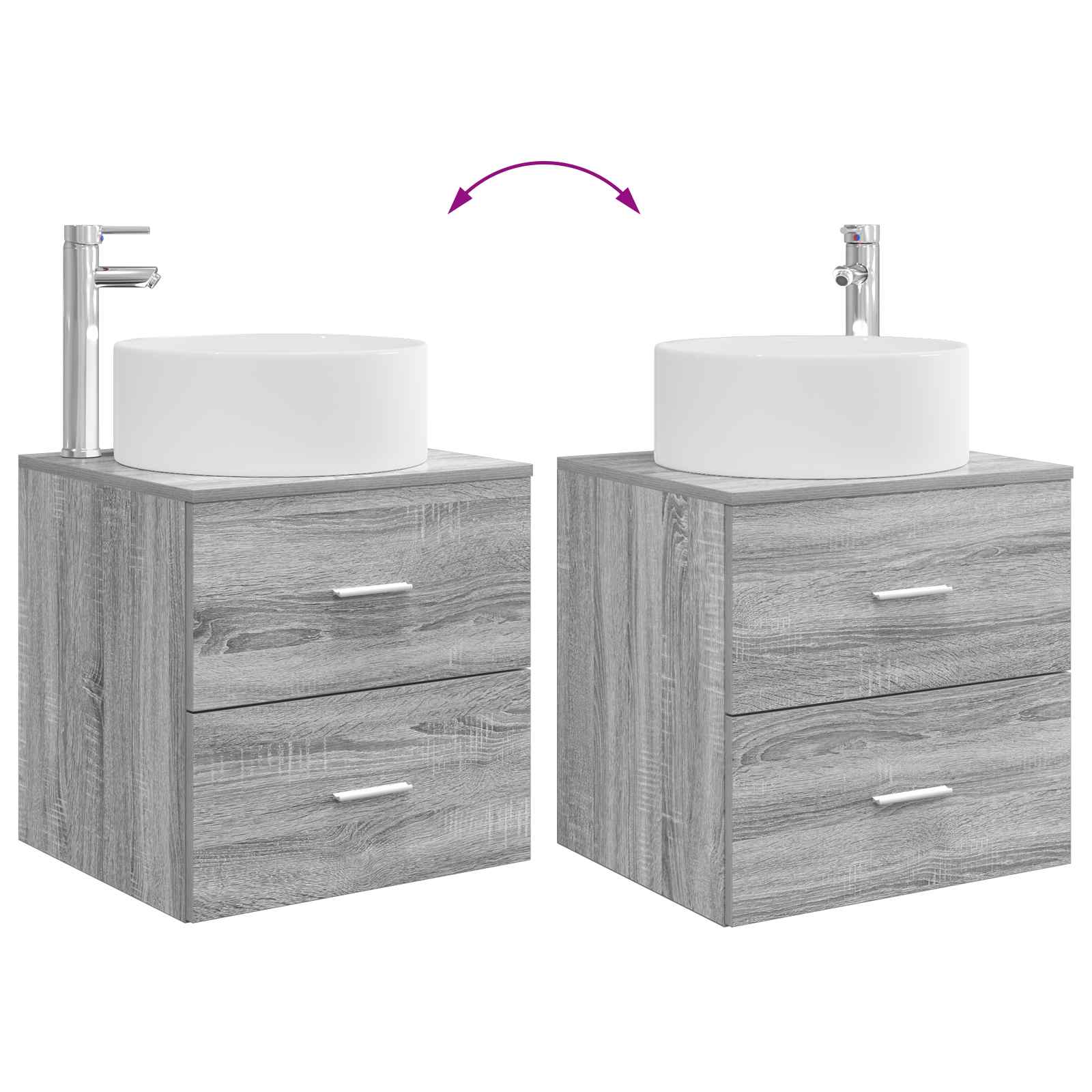 Ensemble de mobilier de salle de bain 3 pc Sonoma gris