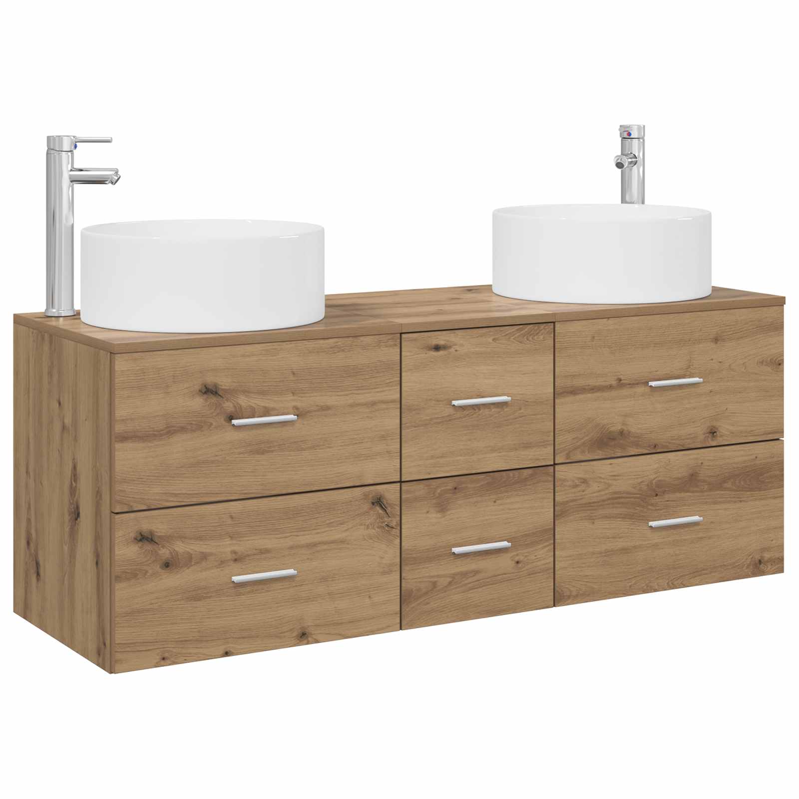 Ensemble de mobilier de salle de bain 3 pc Chêne artisanal