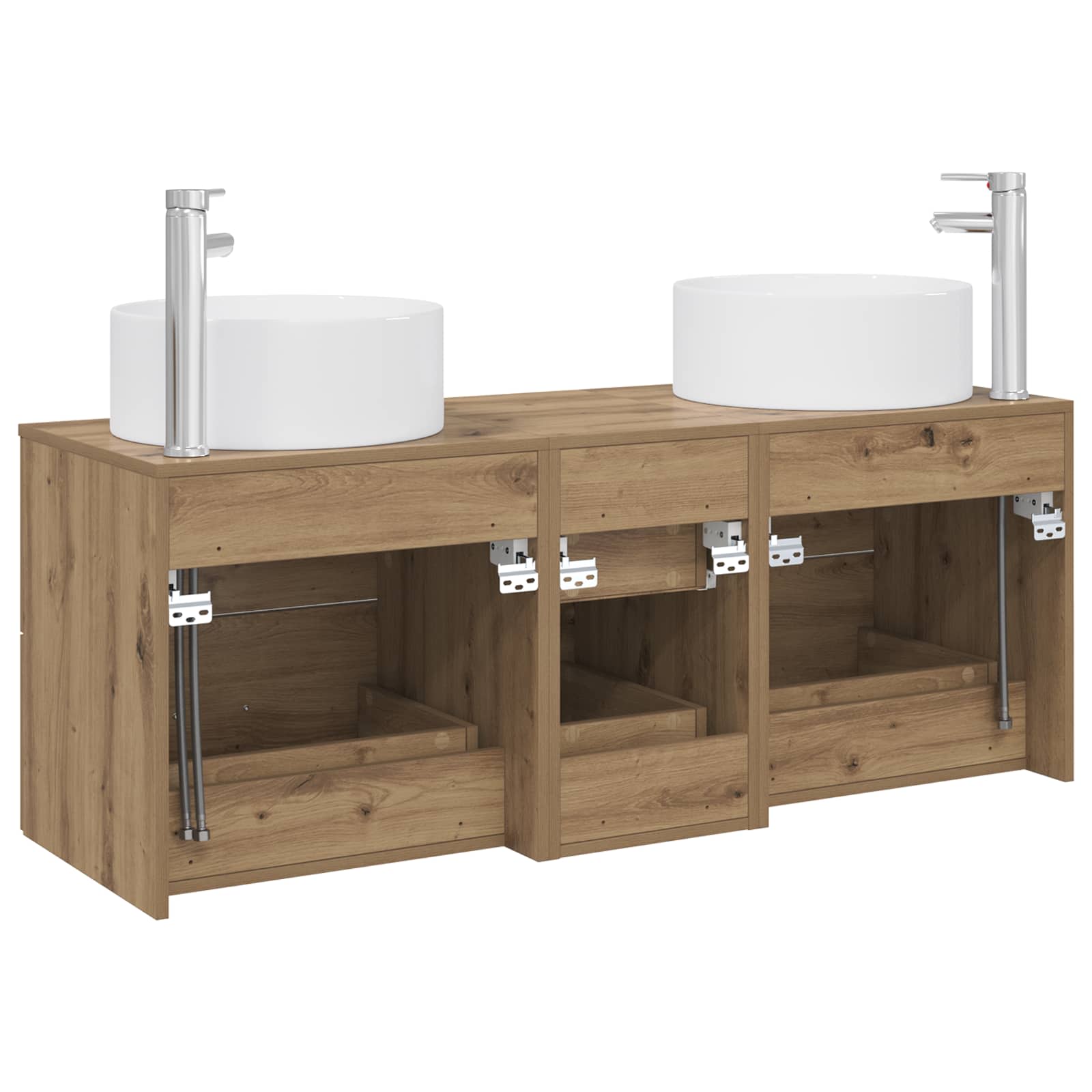 Ensemble de mobilier de salle de bain 3 pc Chêne artisanal