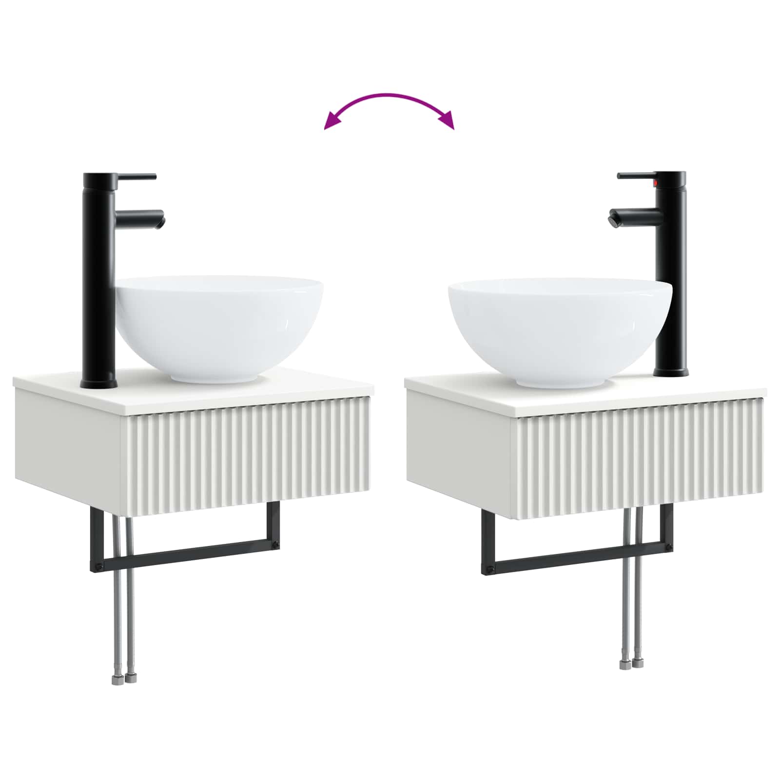 Ensemble de mobilier de salle de bain 5 pc Blanc
