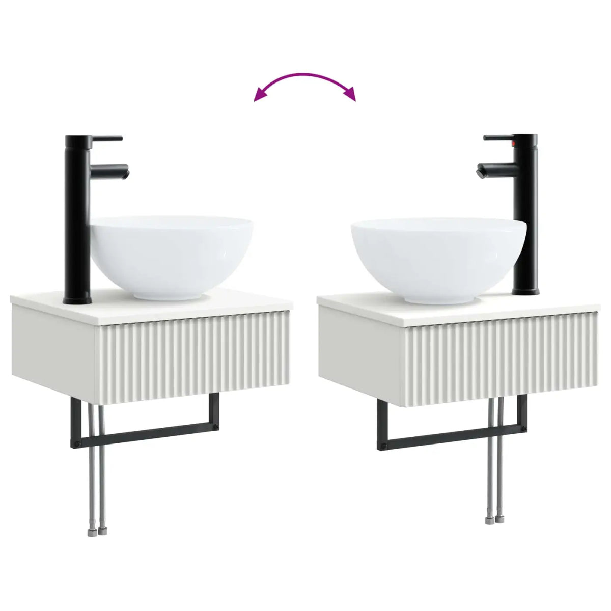Ensemble de mobilier de salle de bain 5 pc Blanc - XIOS