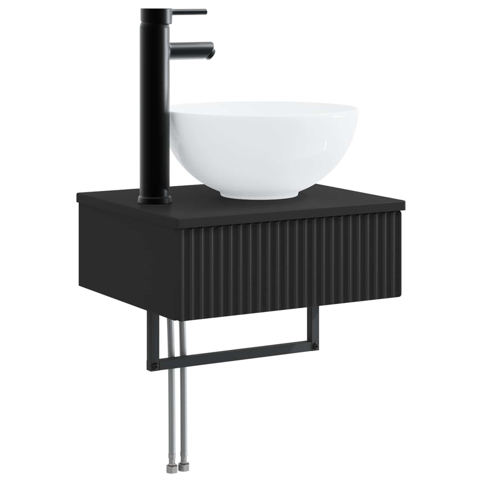 Ensemble de mobilier de salle de bain 5 pc Noir