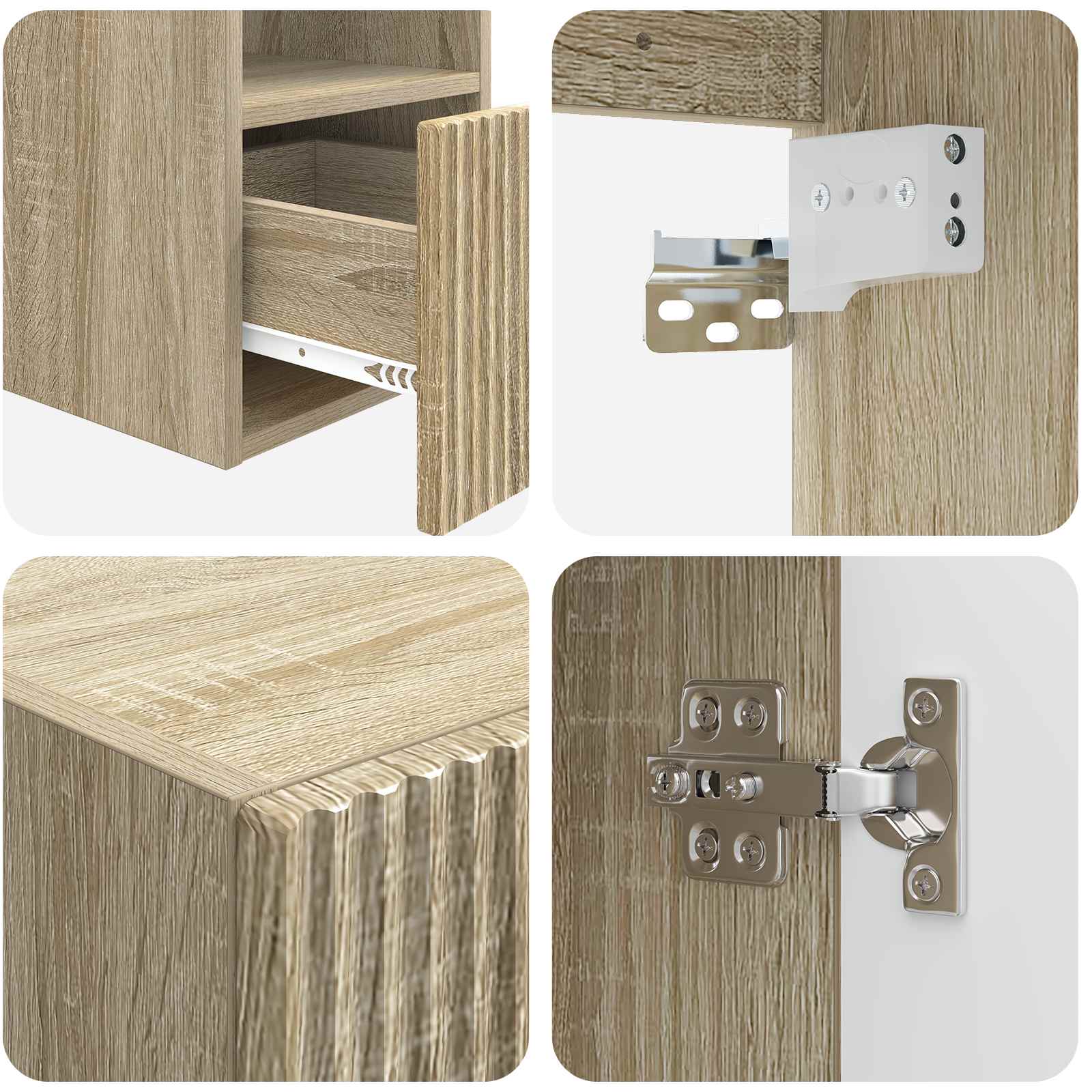 Ensemble de mobilier de salle de bain 5 pc Chêne Sonoma
