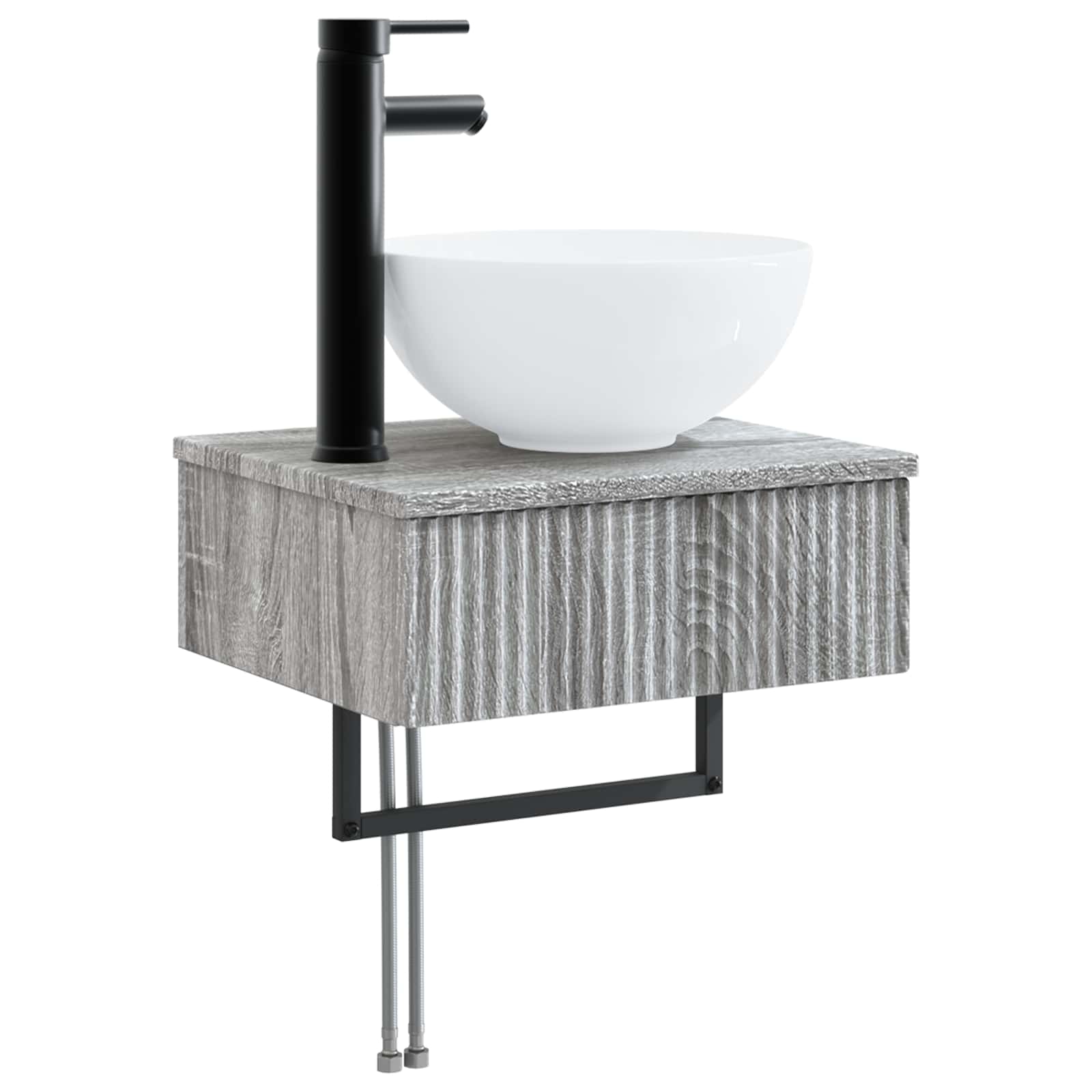 Ensemble de mobilier de salle de bain 5 pc Sonoma gris