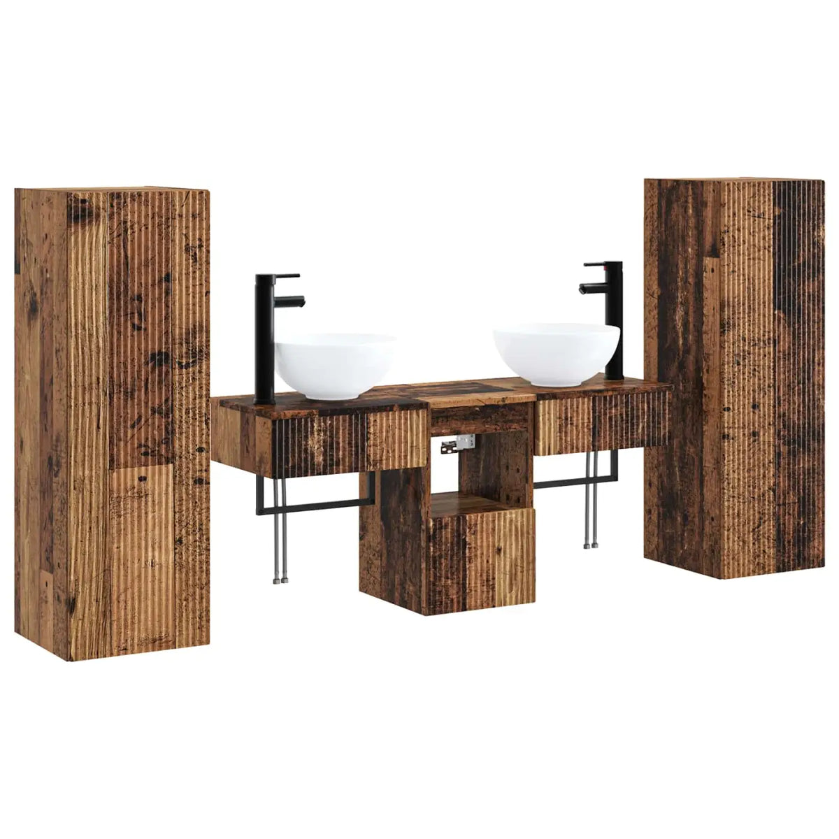 Ensemble de mobilier de salle de bain 5 pc Bois ancien - XIOS