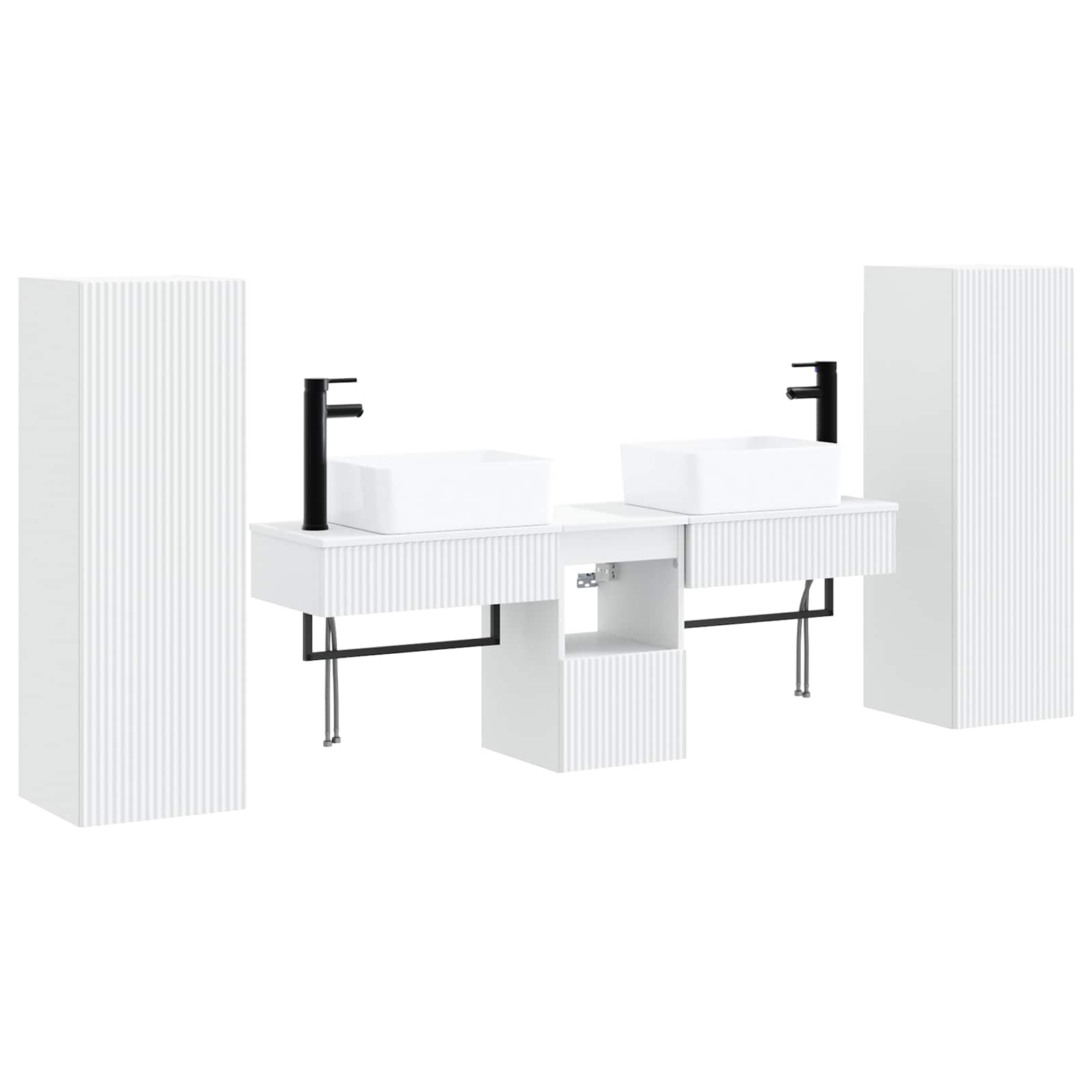 Ensemble de mobilier de salle de bain 5 pc Blanc