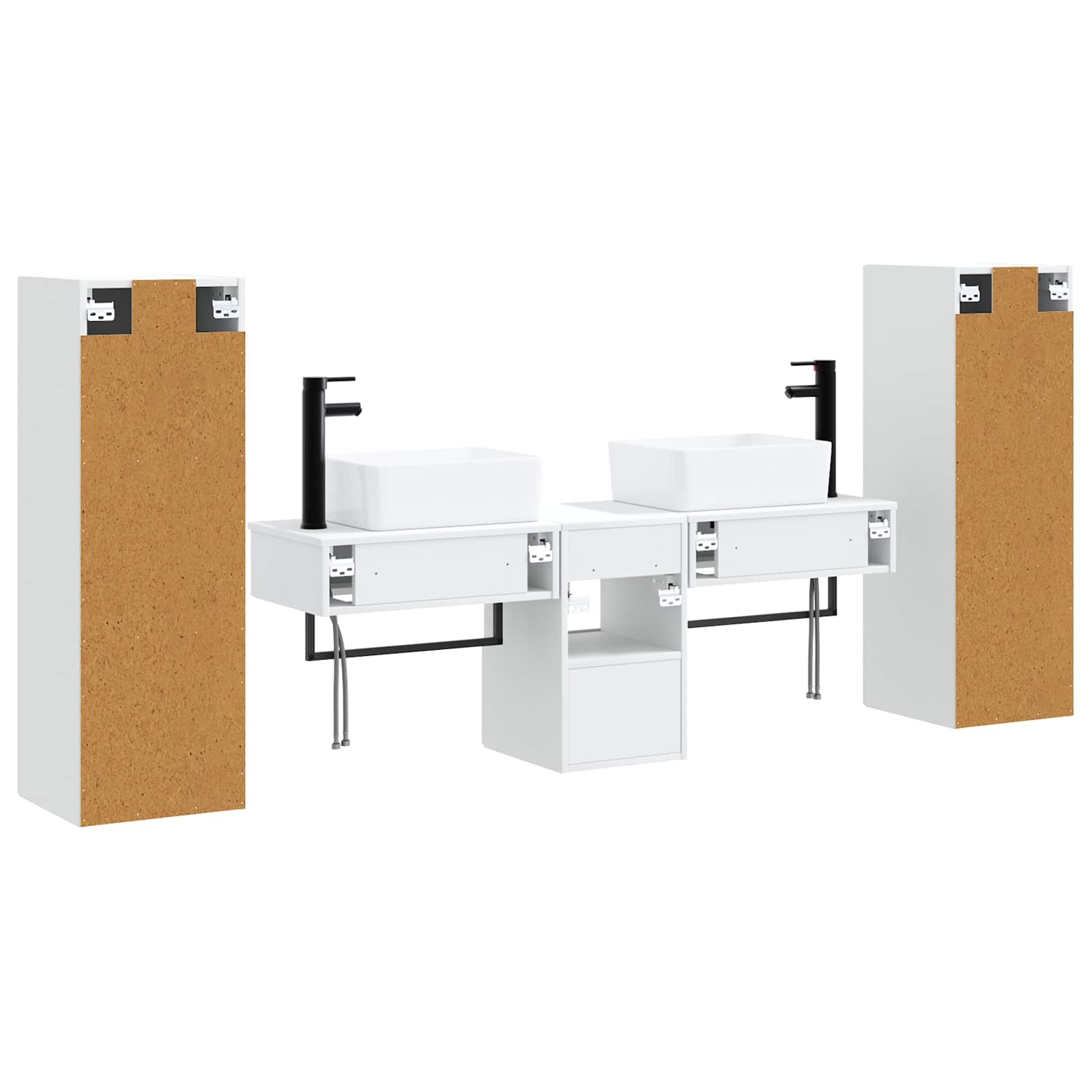 Ensemble de mobilier de salle de bain 5 pc Blanc