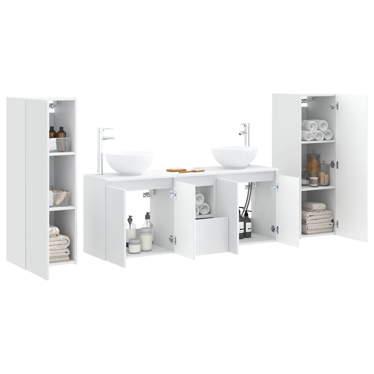 Ensemble de mobilier de salle de bain 5 pc Blanc