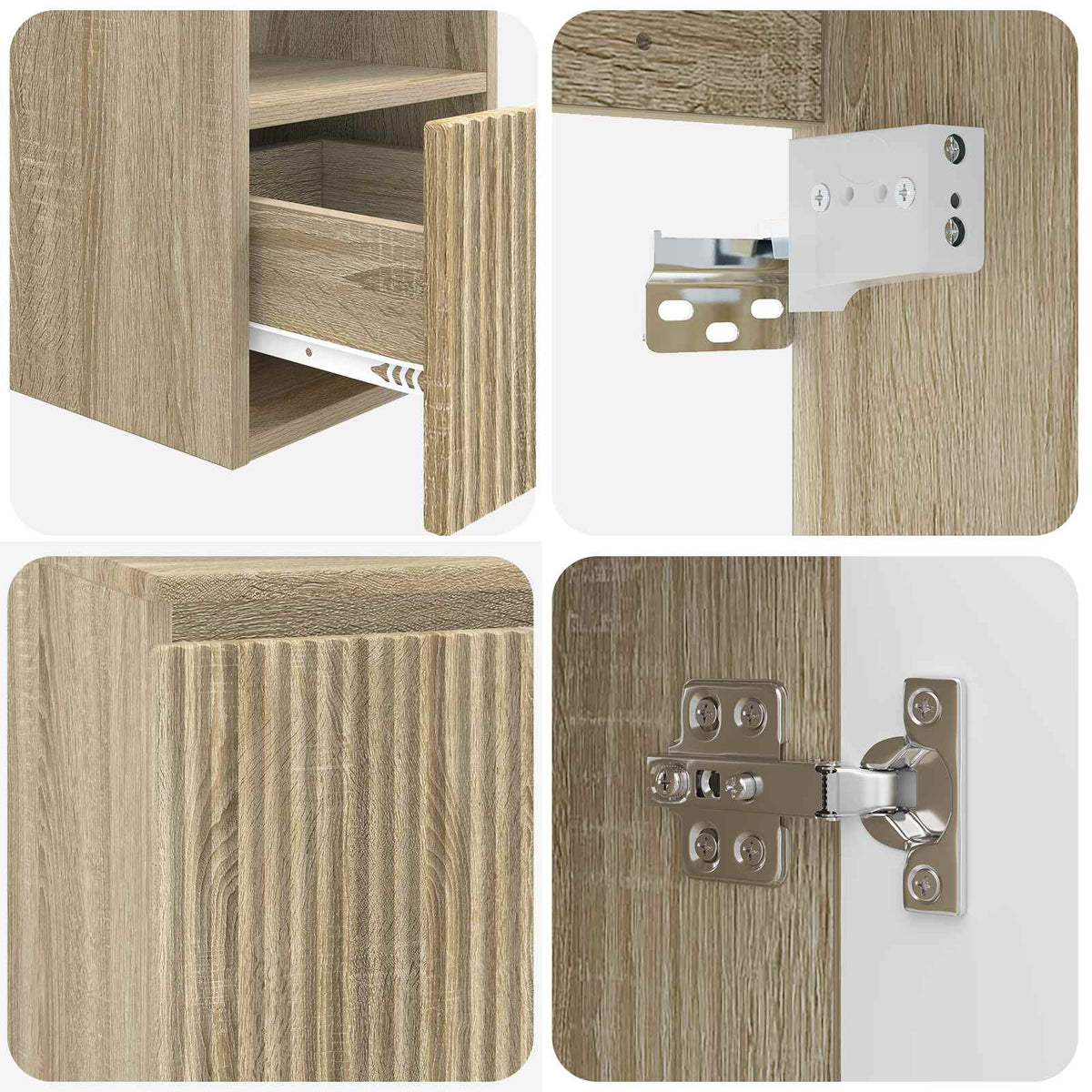 Ensemble de mobilier de salle de bain 5 pc Chêne Sonoma