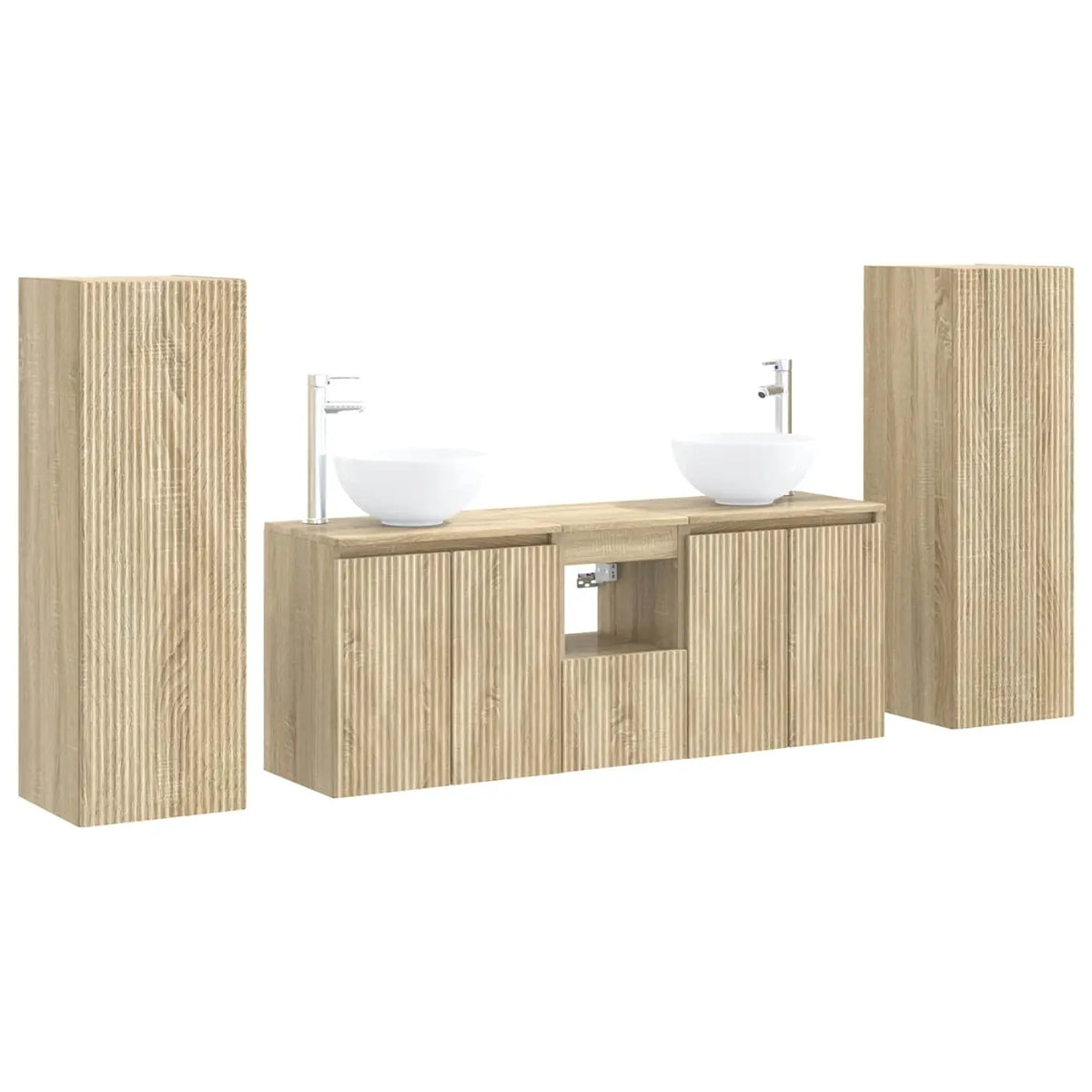Ensemble de mobilier de salle de bain 5 pc Chêne Sonoma - XIOS