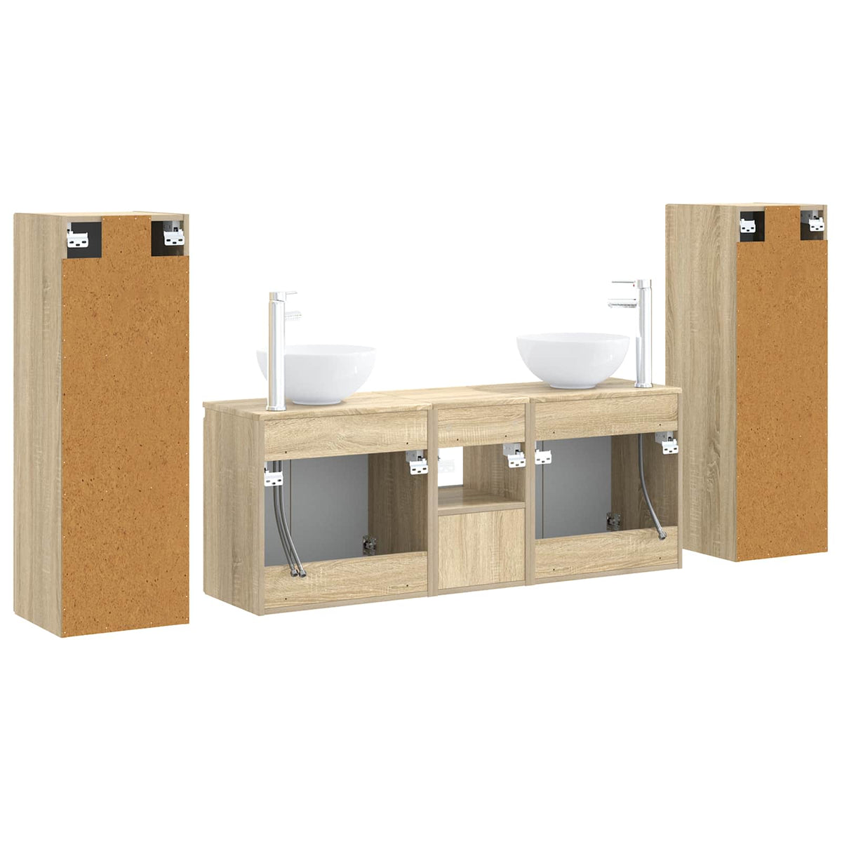 Ensemble de mobilier de salle de bain 5 pc Chêne Sonoma