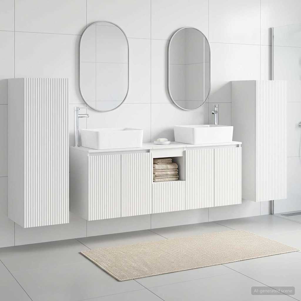 Ensemble de mobilier de salle de bain 5 pc Blanc