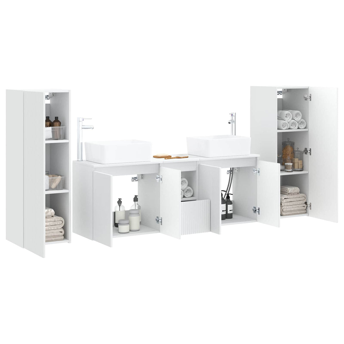 Ensemble de mobilier de salle de bain 5 pc Blanc