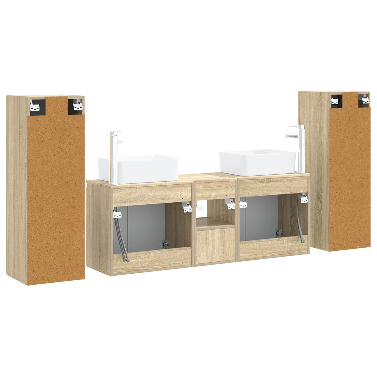 Ensemble de mobilier de salle de bain 5 pc Chêne Sonoma