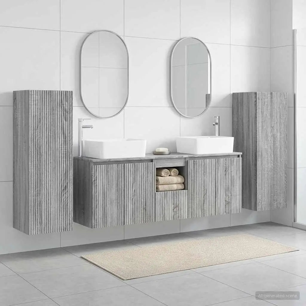 Ensemble de mobilier de salle de bain 5 pc Sonoma gris - XIOS
