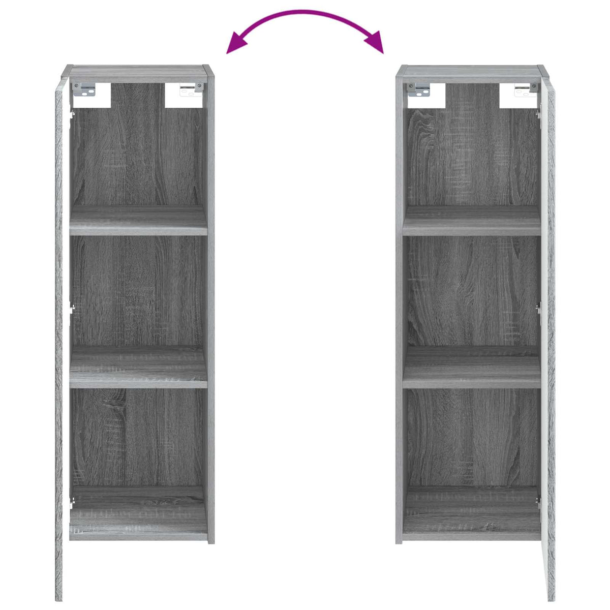 Ensemble de mobilier de salle de bain 5 pc Sonoma gris