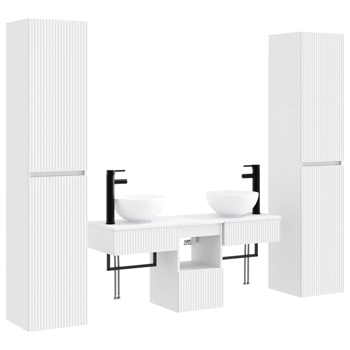 Ensemble de mobilier de salle de bain 5 pc Blanc
