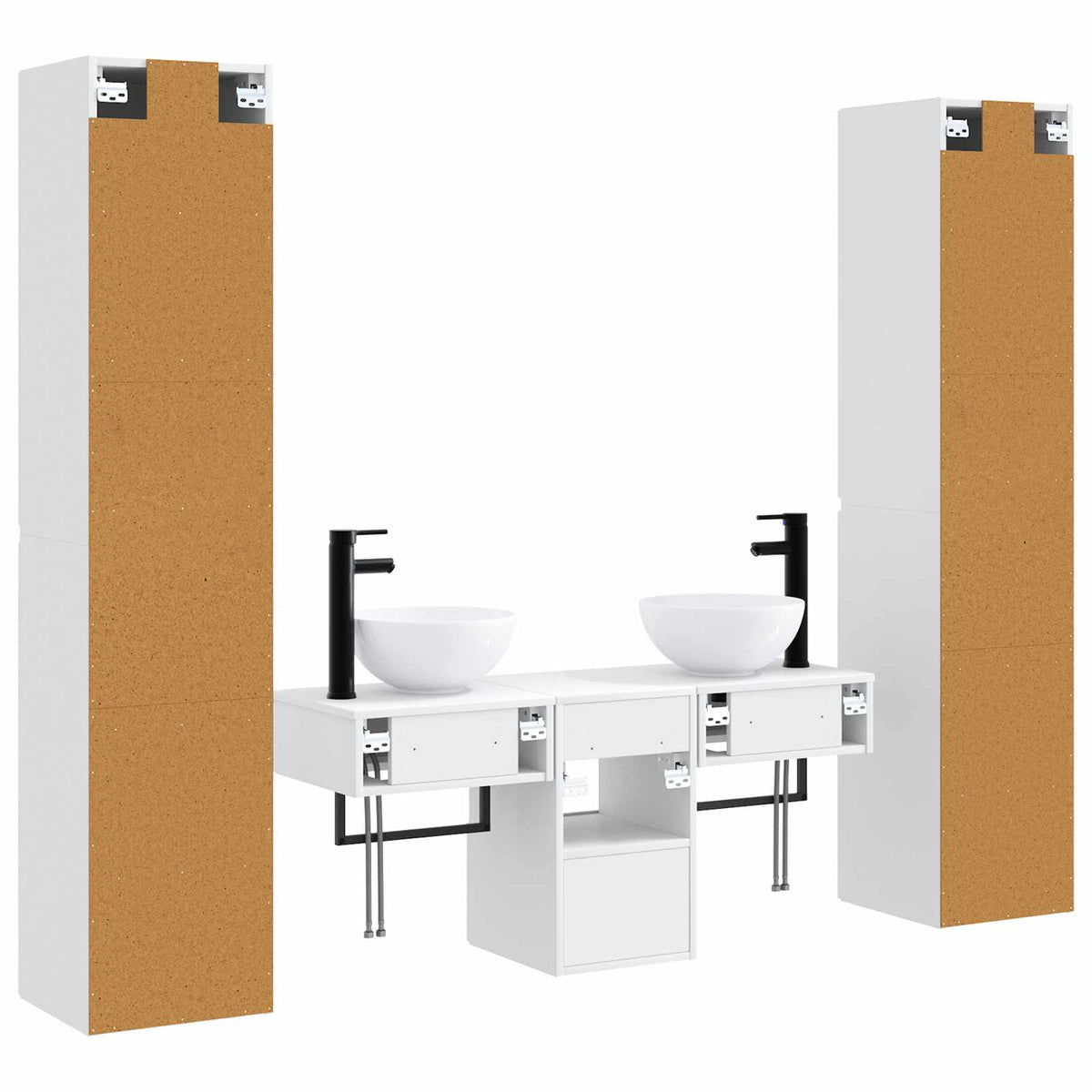 Ensemble de mobilier de salle de bain 5 pc Blanc