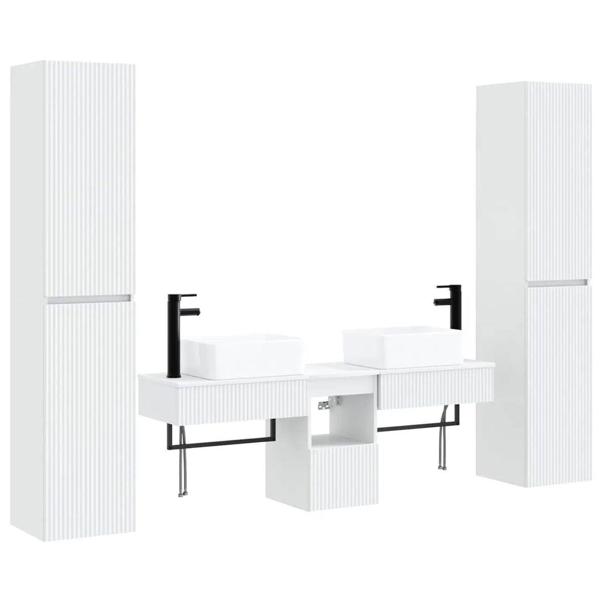 Ensemble de mobilier de salle de bain 5 pc Blanc - XIOS
