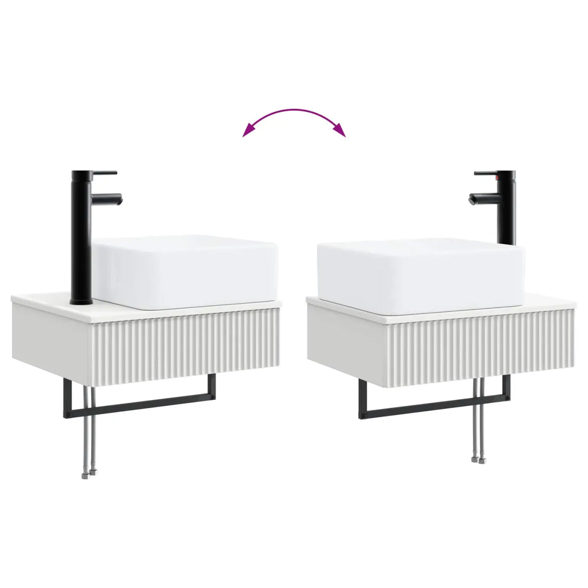 Ensemble de mobilier de salle de bain 5 pc Blanc - XIOS