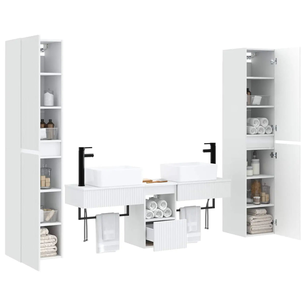Ensemble de mobilier de salle de bain 5 pc Blanc - XIOS