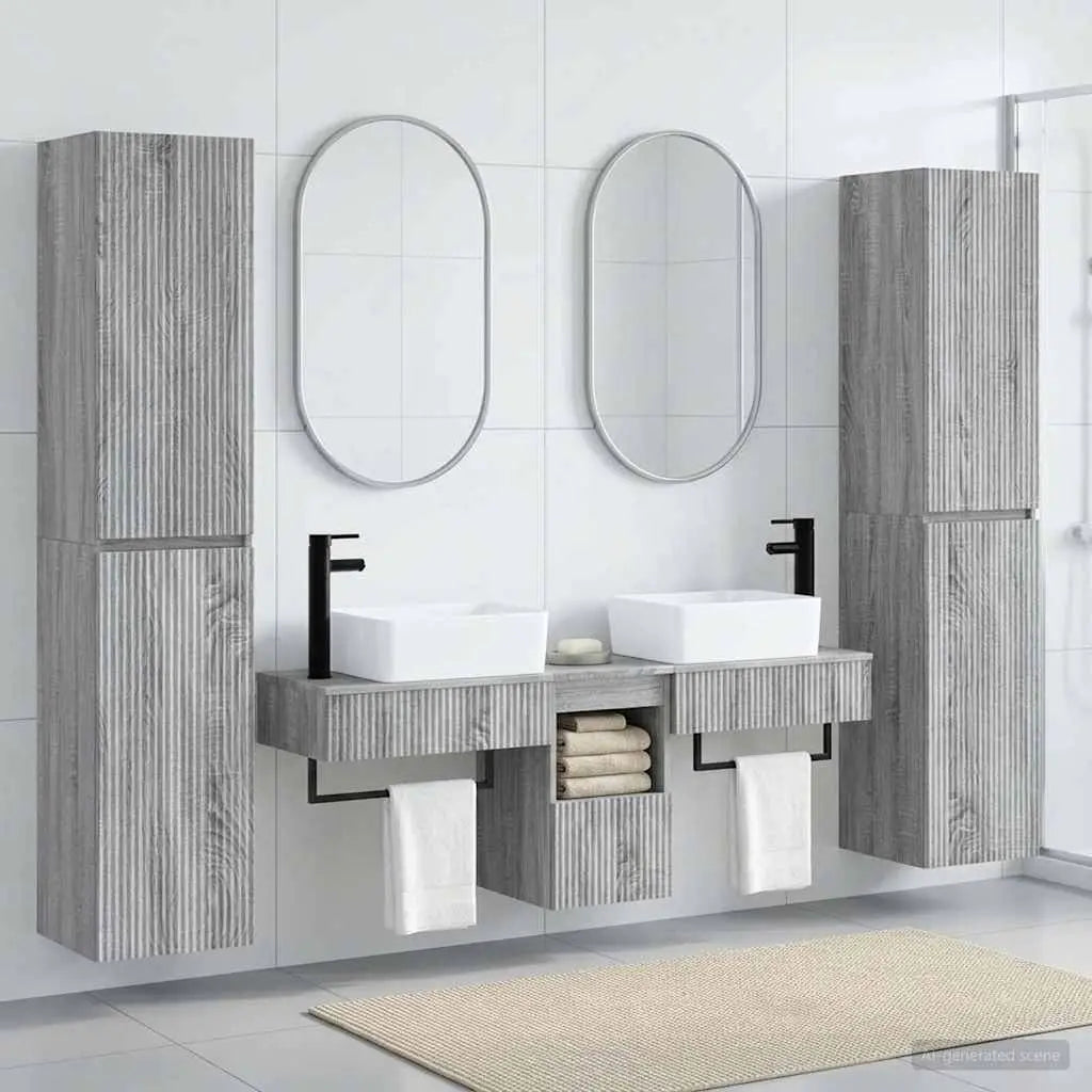 Ensemble de mobilier de salle de bain 5 pc Sonoma gris - XIOS