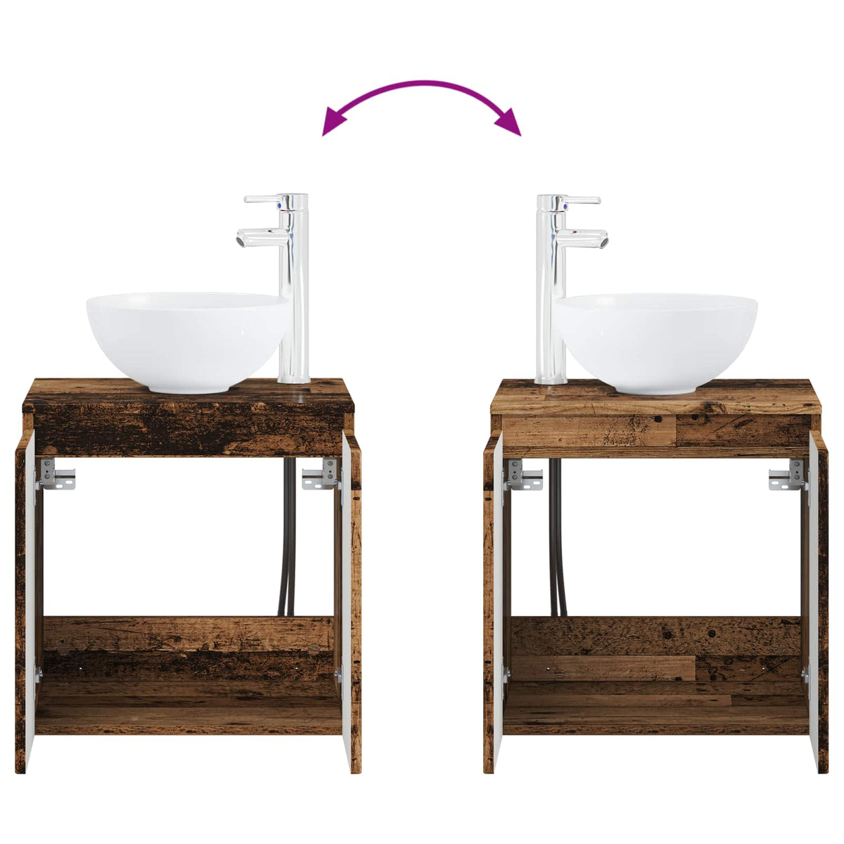 Ensemble de mobilier de salle de bain 5 pc Bois ancien