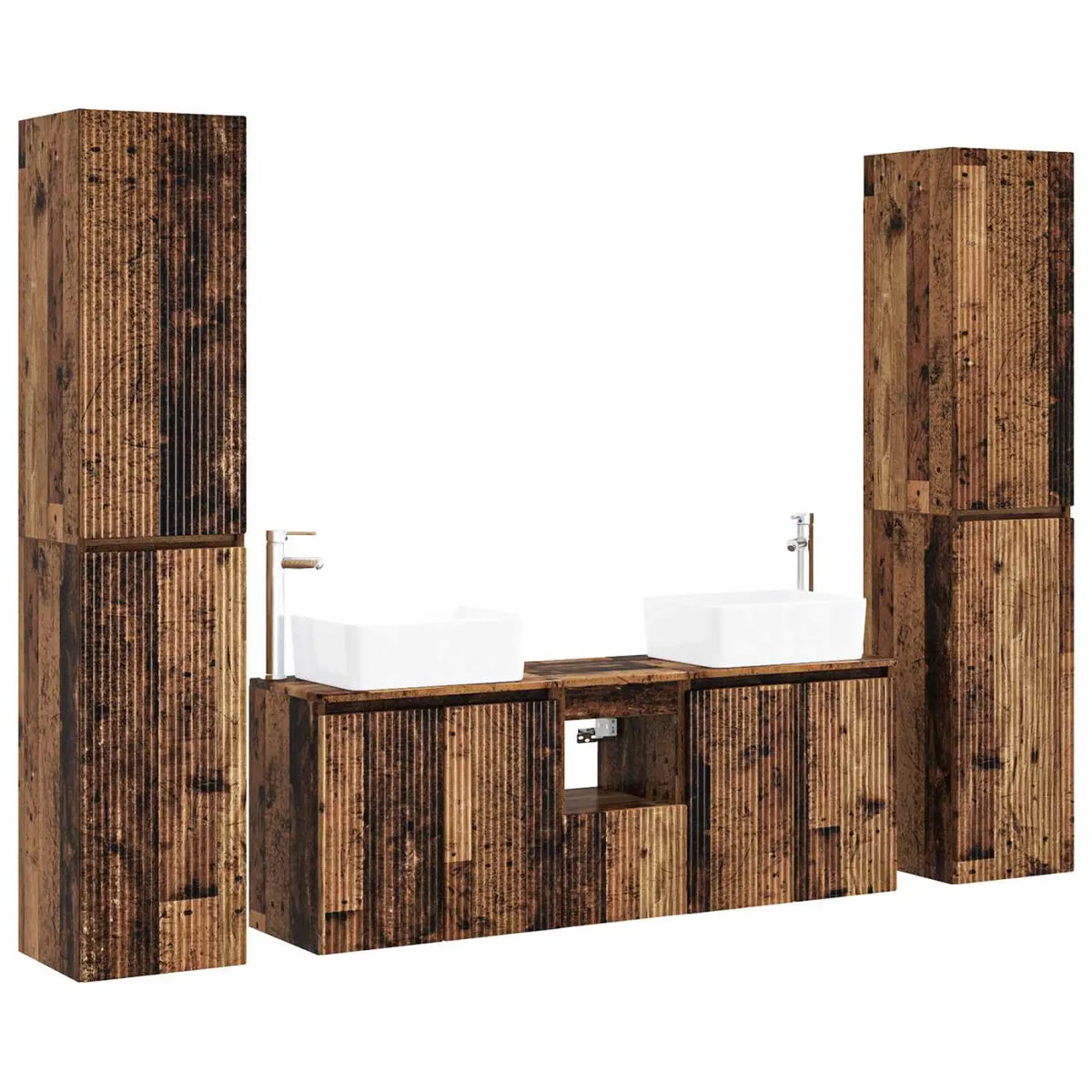 Ensemble de mobilier de salle de bain 5 pc Bois ancien - XIOS