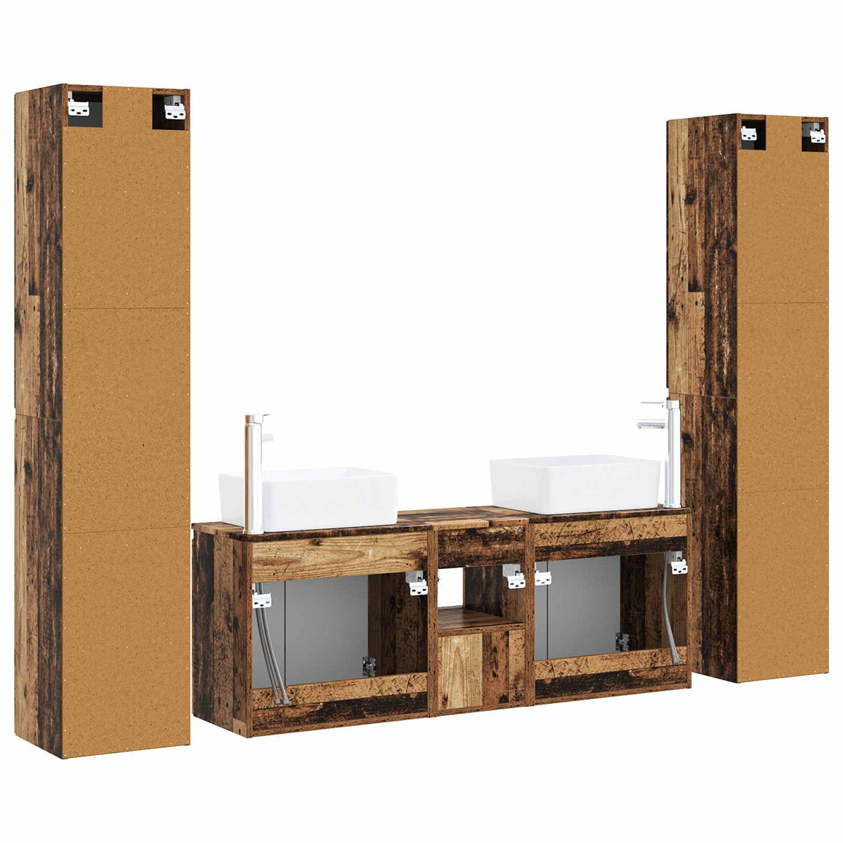 Ensemble de mobilier de salle de bain 5 pc Bois ancien