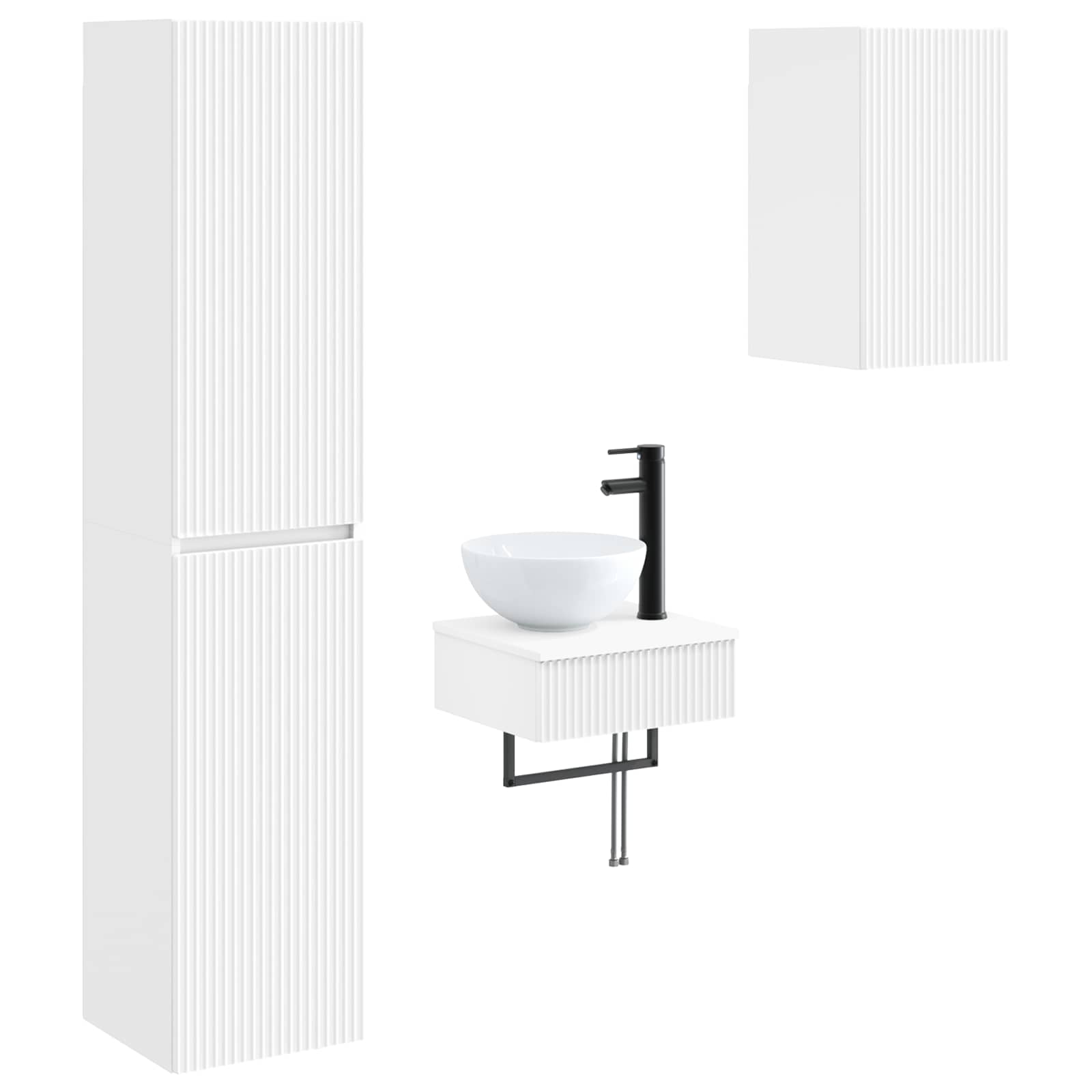 Ensemble de mobilier de salle de bain 3 pc Blanc