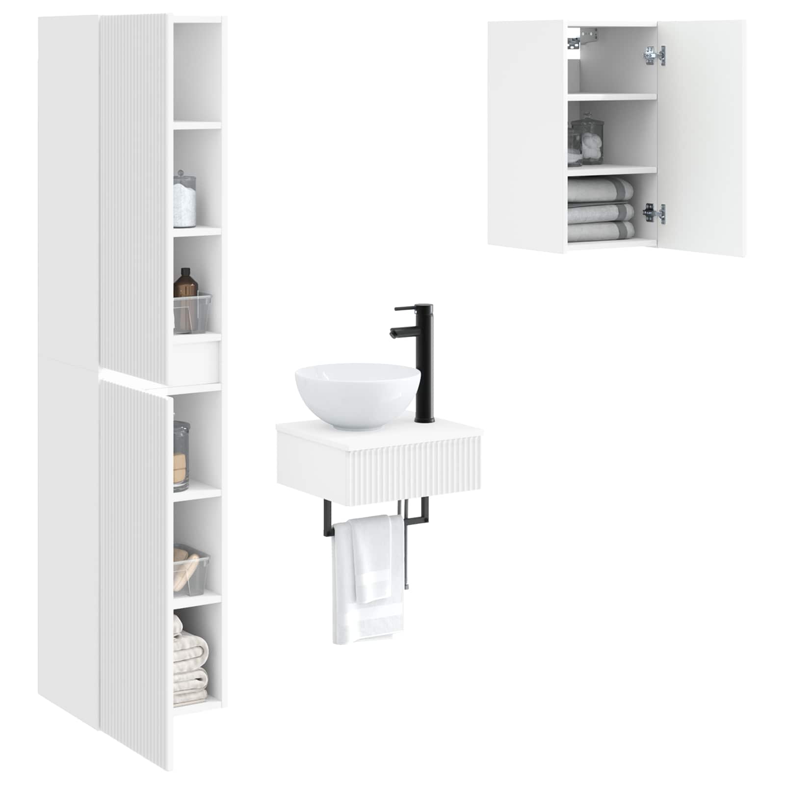 Ensemble de mobilier de salle de bain 3 pc Blanc