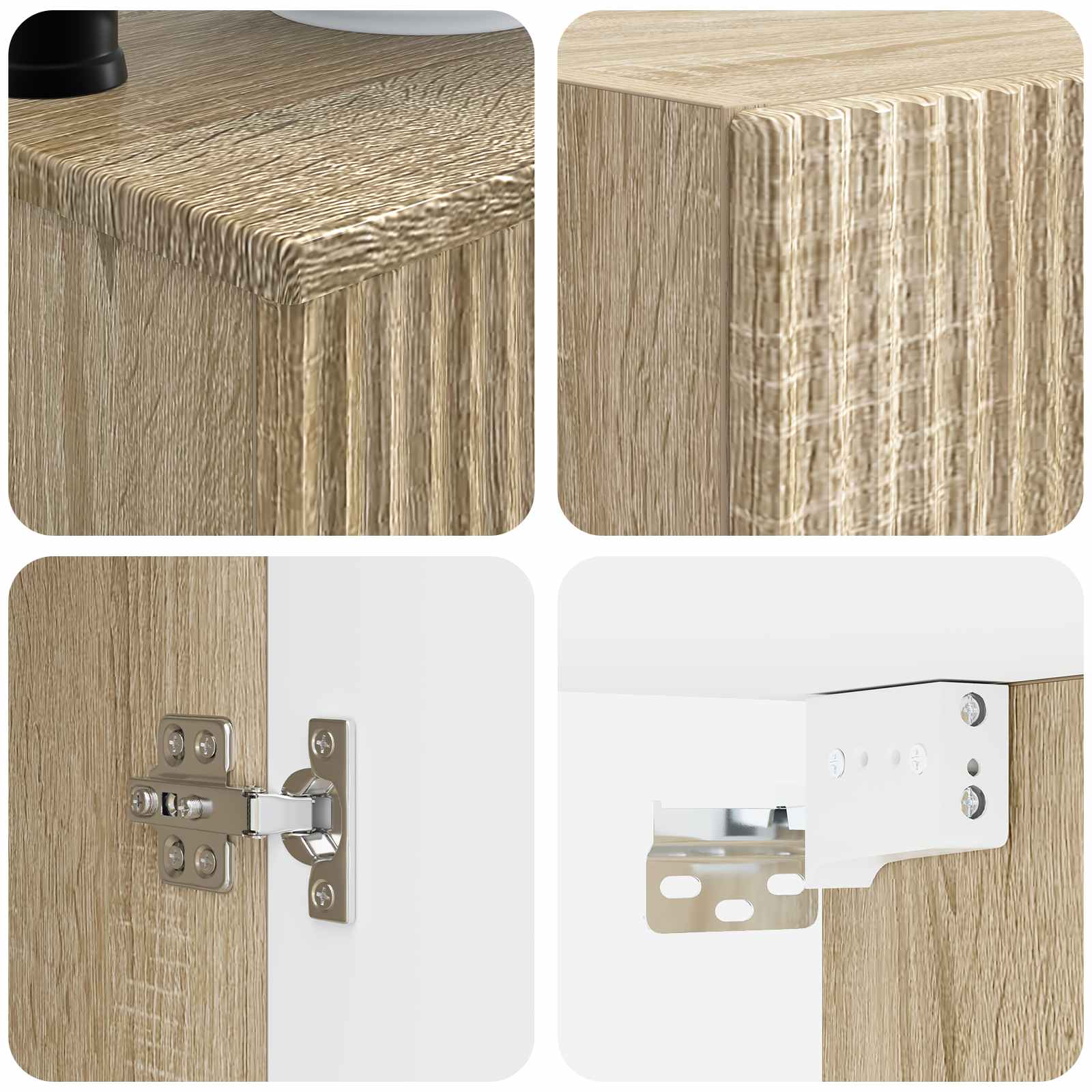 Ensemble de mobilier de salle de bain 3 pc Chêne Sonoma