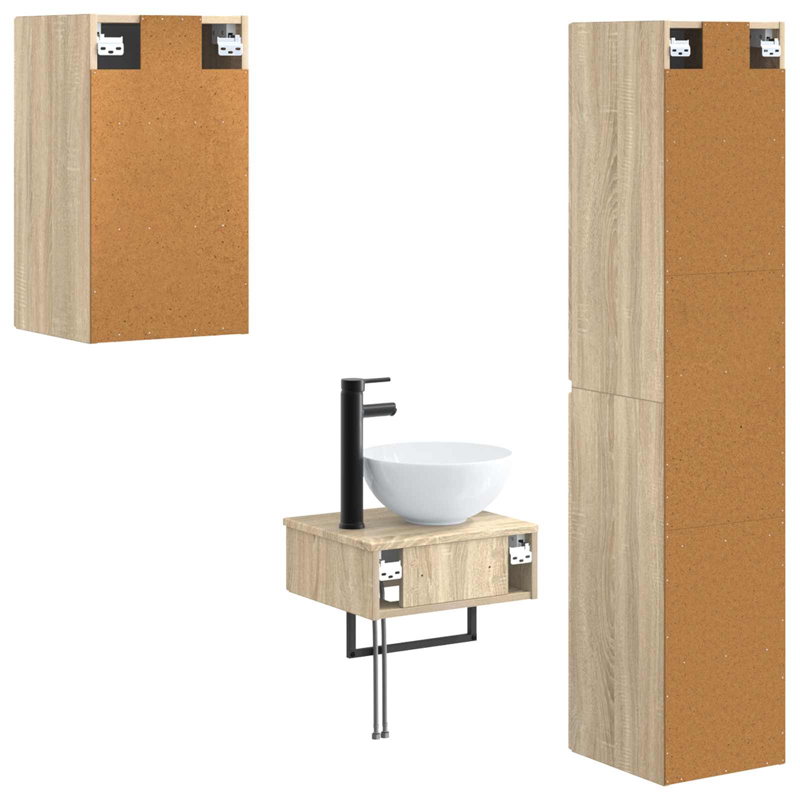 Ensemble de mobilier de salle de bain 3 pc Chêne Sonoma