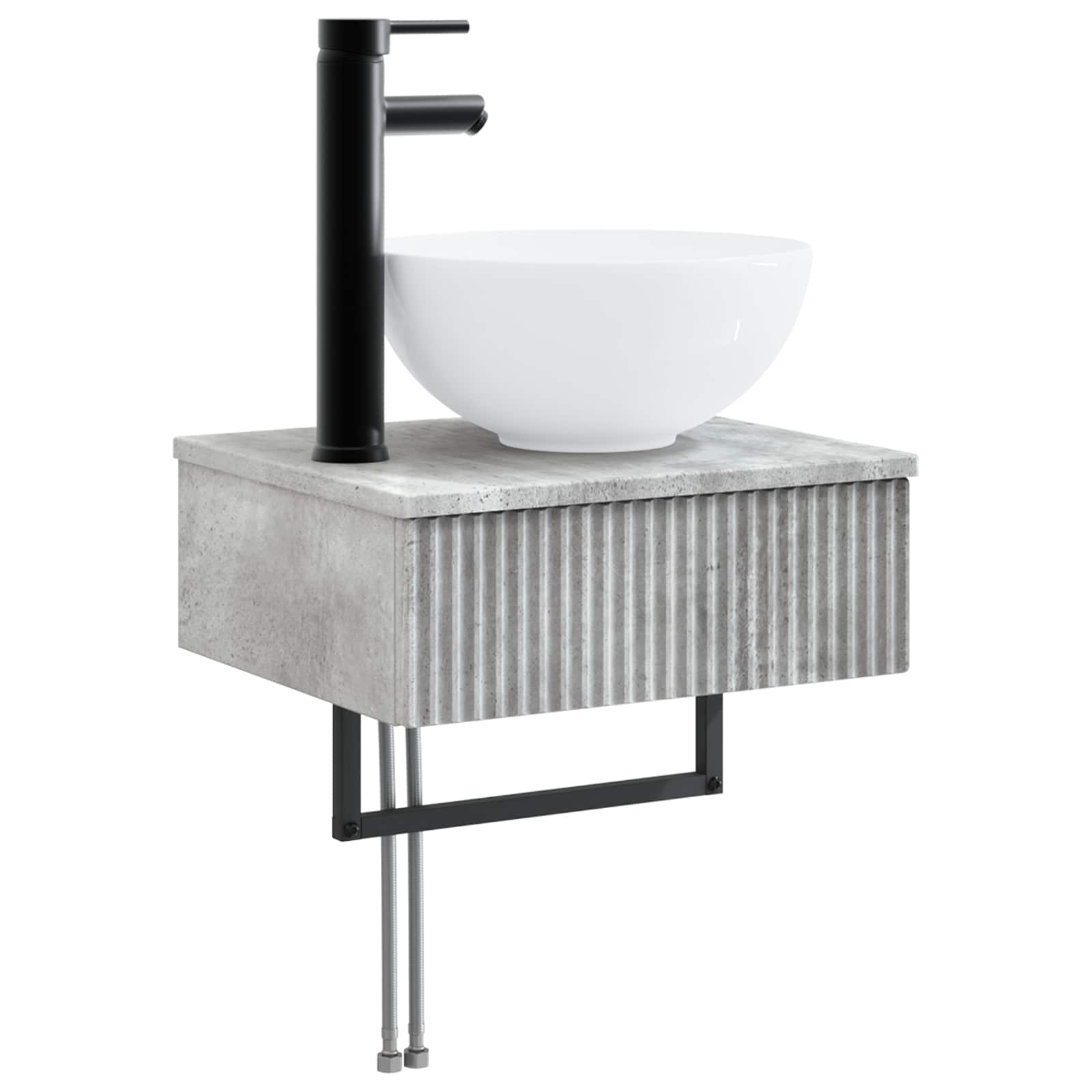 Ensemble de mobilier de salle de bain 3 pc Gris béton