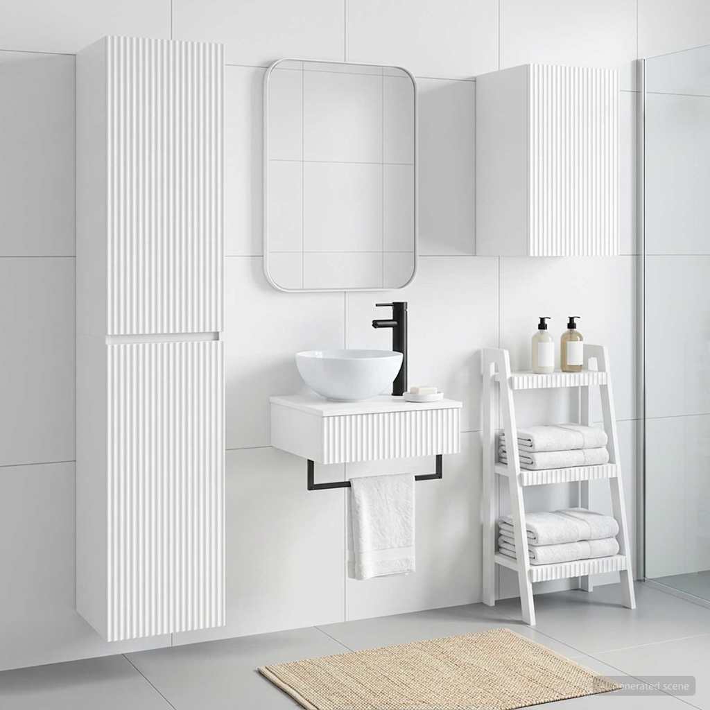 Ensemble de mobilier de salle de bain 3 pc Blanc brillant