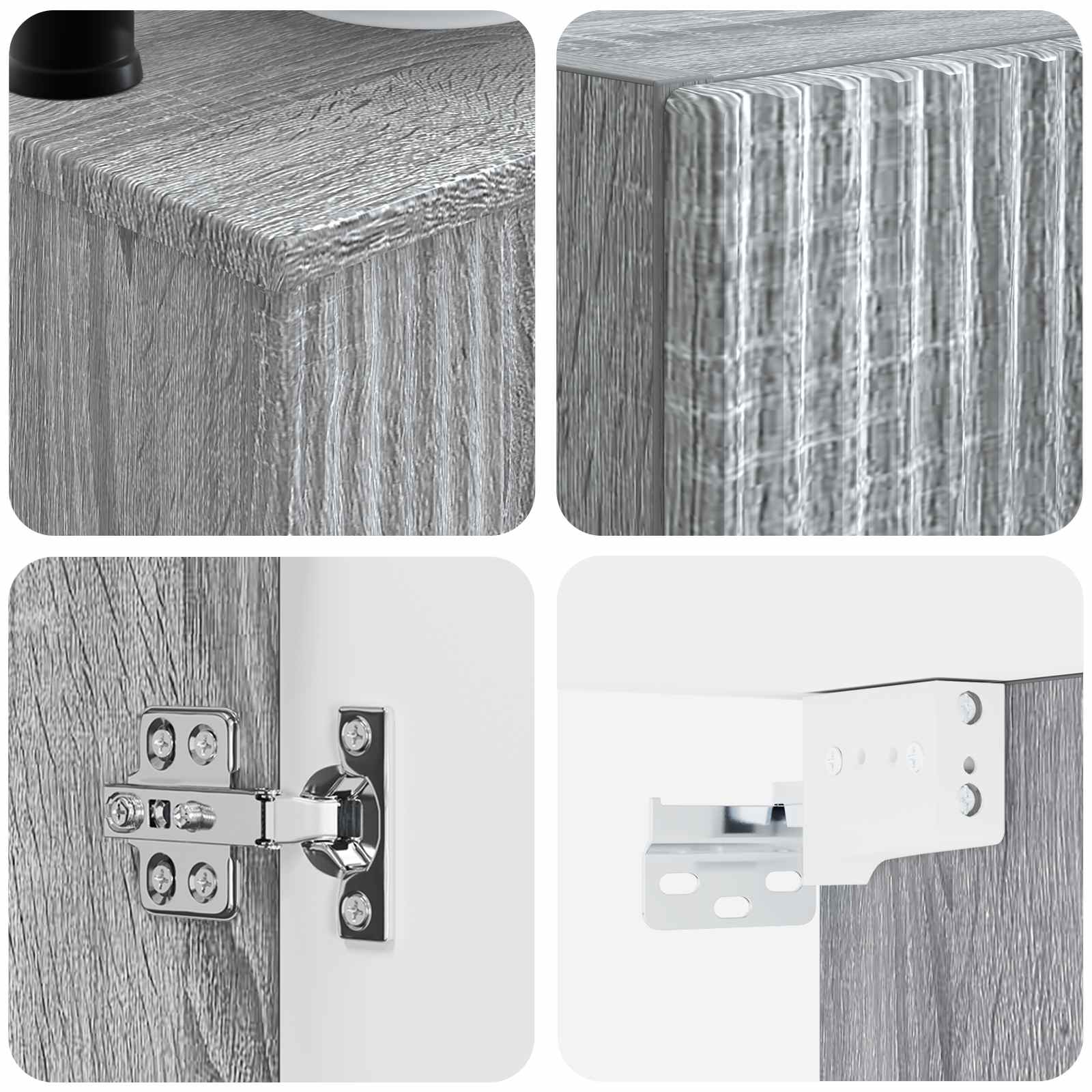 Ensemble de mobilier de salle de bain 3 pc Sonoma gris