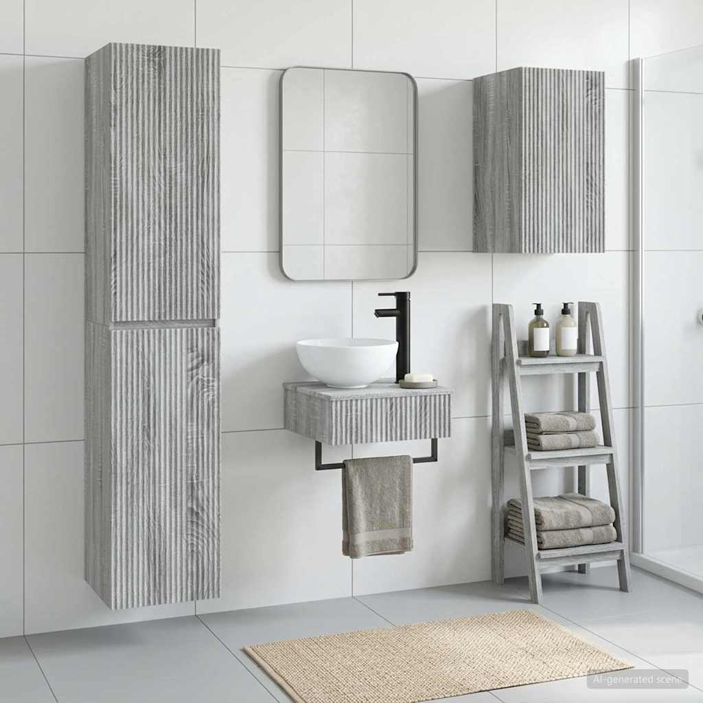 Ensemble de mobilier de salle de bain 3 pc Sonoma gris