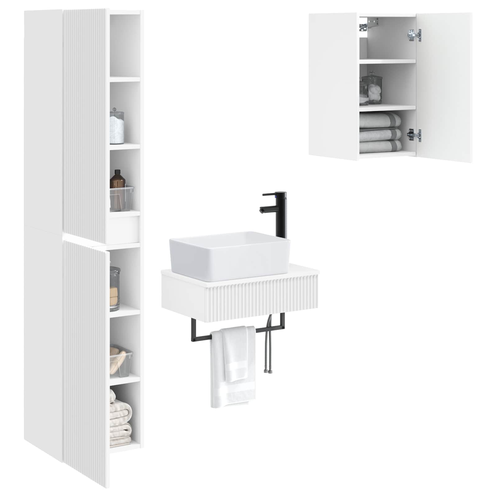 Ensemble de mobilier de salle de bain 3 pc Blanc