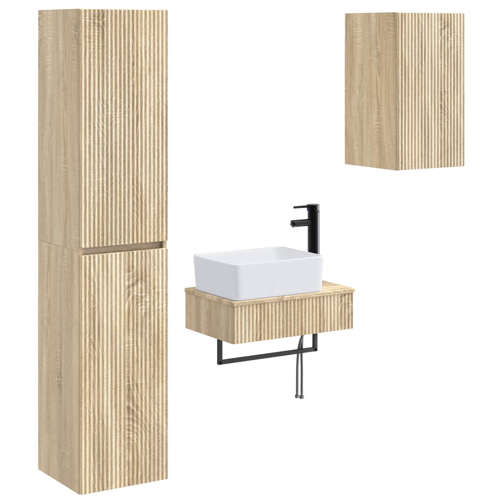 Ensemble de mobilier de salle de bain 3 pc Chêne Sonoma