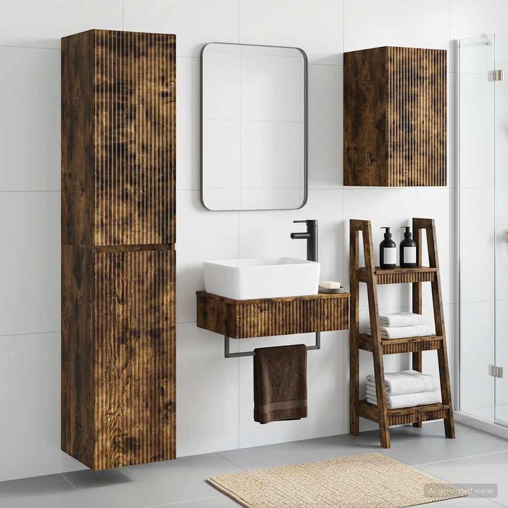 Ensemble de mobilier de salle de bain 3 pc Chêne fumé