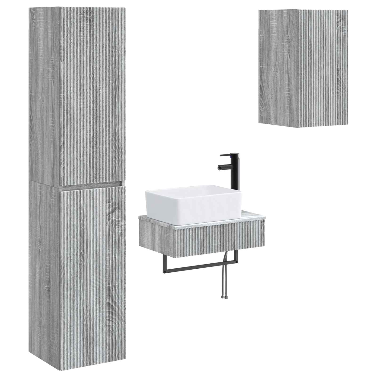 Ensemble de mobilier de salle de bain 3 pc Sonoma gris