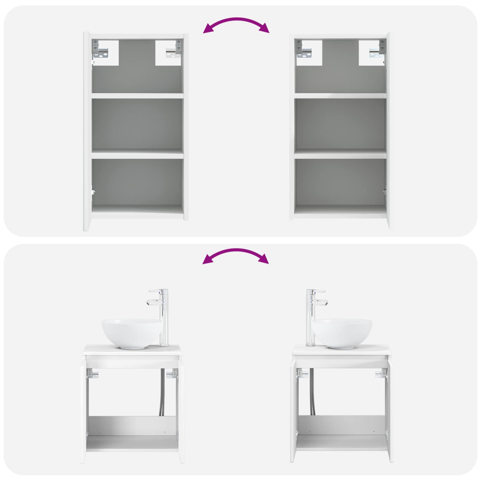Ensemble de mobilier de salle de bain 3 pc Blanc