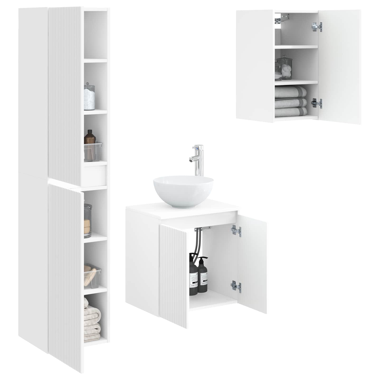 Ensemble de mobilier de salle de bain 3 pc Blanc