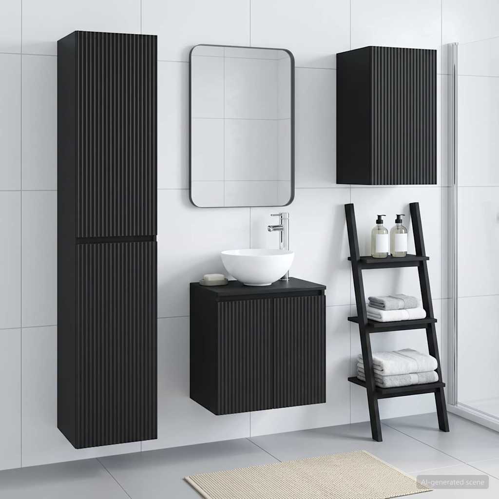 Ensemble de mobilier de salle de bain 3 pc Noir