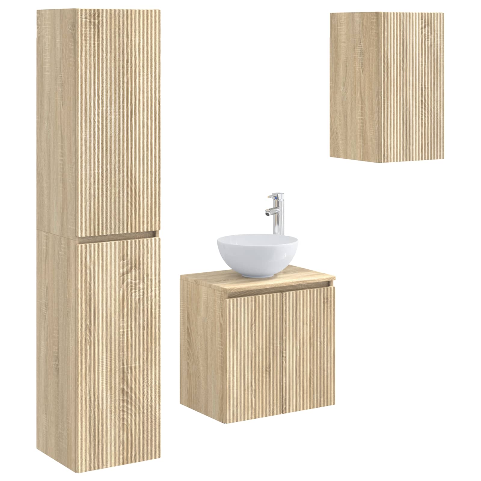Ensemble de mobilier de salle de bain 3 pc Chêne Sonoma
